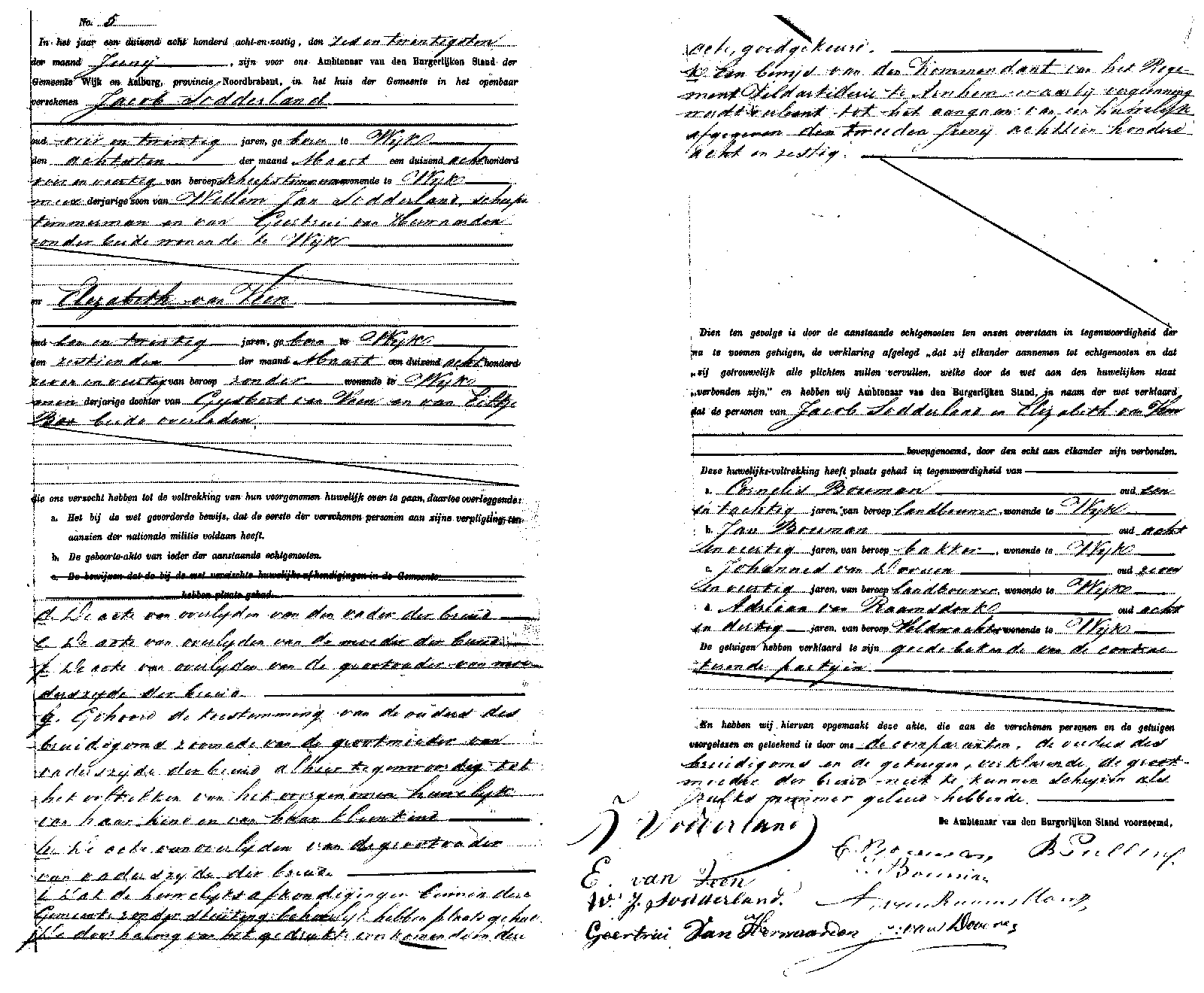 18680626 huw akte 5 Jacob Sodderland - Elizabeth v Veen